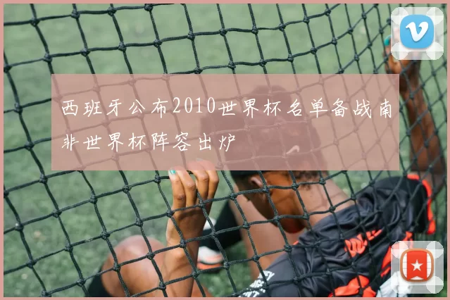 西班牙公布2010世界杯名单备战南非世界杯阵容出炉